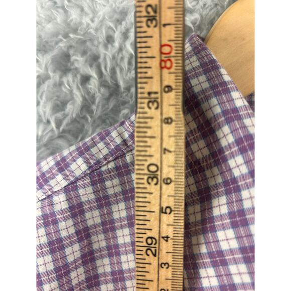 Peter Millar XXL Purple Plaid Button Down Shirt Classic Fit Long Sleeve - Picture 6 of 7